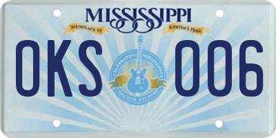 MS license plate OKS006