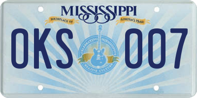 MS license plate OKS007