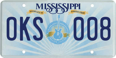 MS license plate OKS008