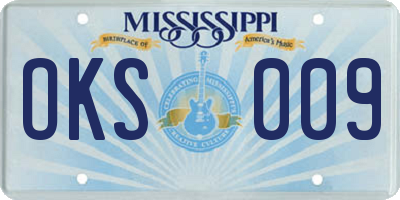 MS license plate OKS009