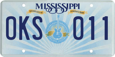 MS license plate OKS011
