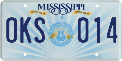 MS license plate OKS014