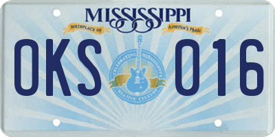MS license plate OKS016