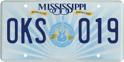 MS license plate OKS019