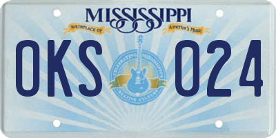 MS license plate OKS024