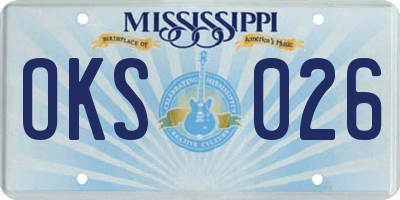 MS license plate OKS026