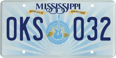 MS license plate OKS032