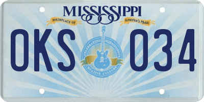 MS license plate OKS034