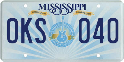 MS license plate OKS040