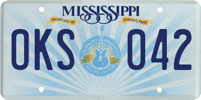 MS license plate OKS042