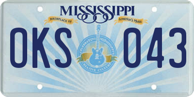 MS license plate OKS043