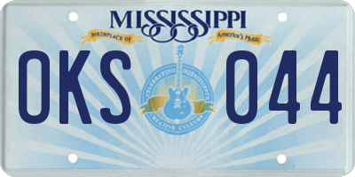 MS license plate OKS044