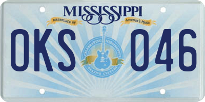 MS license plate OKS046