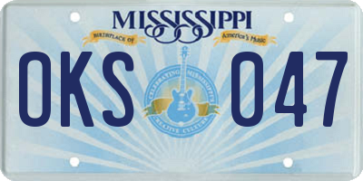 MS license plate OKS047