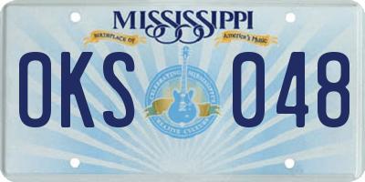 MS license plate OKS048