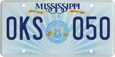 MS license plate OKS050