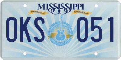 MS license plate OKS051