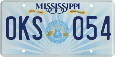 MS license plate OKS054