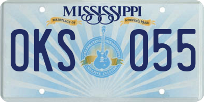 MS license plate OKS055