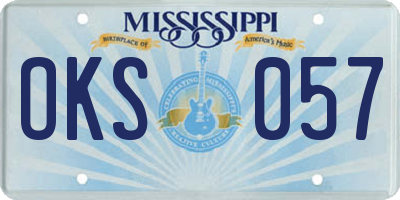 MS license plate OKS057