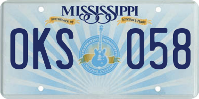 MS license plate OKS058