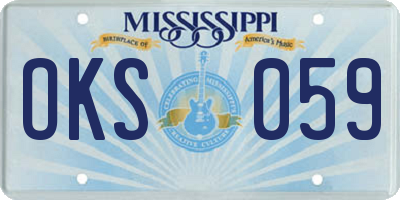 MS license plate OKS059