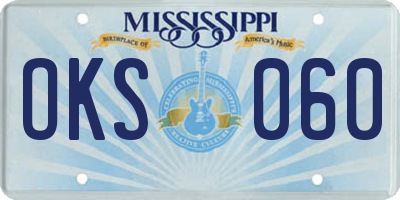 MS license plate OKS060