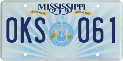 MS license plate OKS061