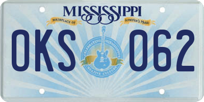 MS license plate OKS062