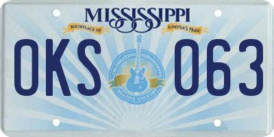 MS license plate OKS063
