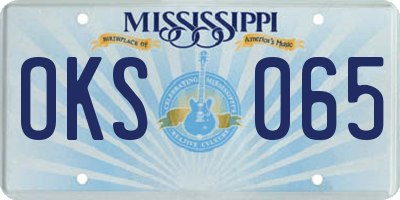 MS license plate OKS065