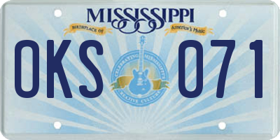 MS license plate OKS071