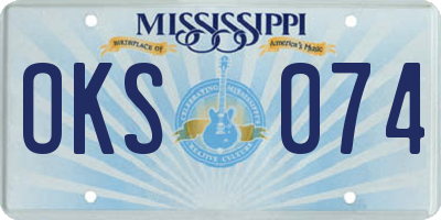 MS license plate OKS074