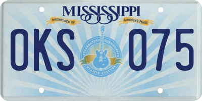 MS license plate OKS075