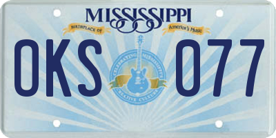 MS license plate OKS077