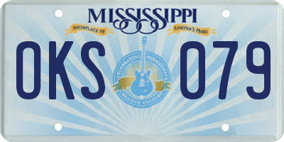 MS license plate OKS079