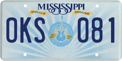 MS license plate OKS081