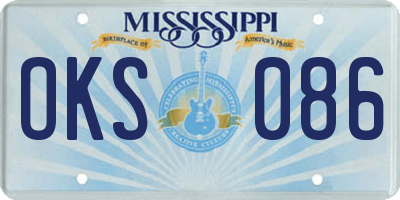 MS license plate OKS086