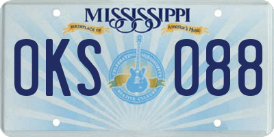 MS license plate OKS088