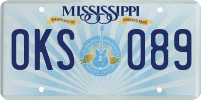 MS license plate OKS089