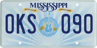 MS license plate OKS090