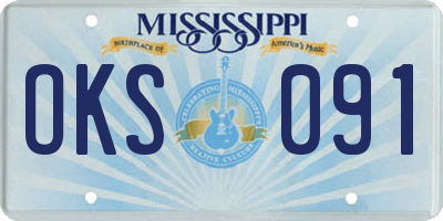 MS license plate OKS091
