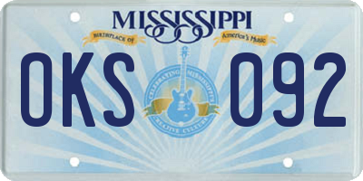 MS license plate OKS092