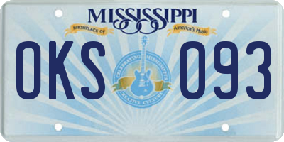MS license plate OKS093