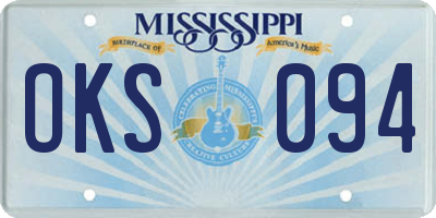 MS license plate OKS094