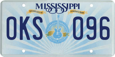MS license plate OKS096
