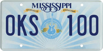 MS license plate OKS100