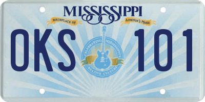 MS license plate OKS101