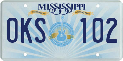 MS license plate OKS102