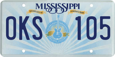 MS license plate OKS105